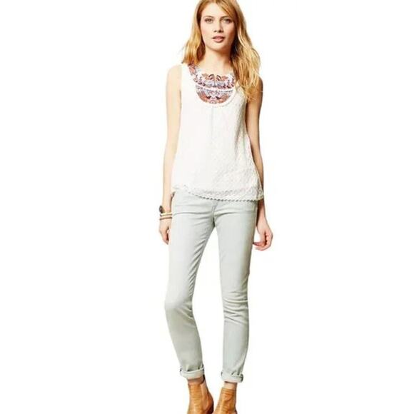 Anthropologie Akemi + Kin Ara Embroidered White Lace Top, Size XS - Picture 11 of 11